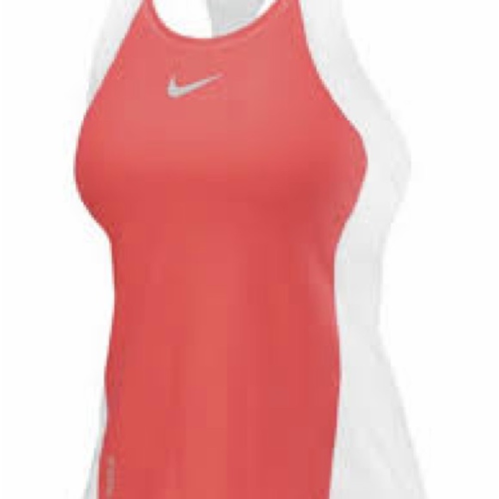 Nike Women’s Triathlon Tri Sports Tank Top - Coral & White Racerback Size Large - Picture 2 of 10
